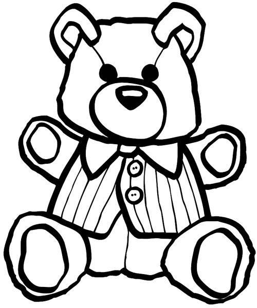 Teddy bear in striped shirt vinyl sticker. Customize on line. Toys 094-0073